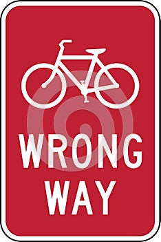 Road Sign Bicycle Wrong Way