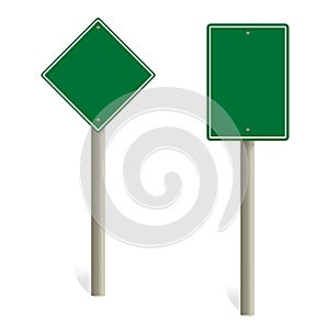 road sign blank template. Road sign set traffic blank sign mockup blank.