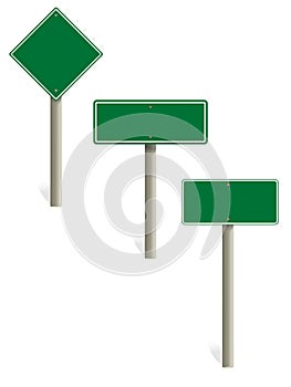 road sign blank template. Road sign set traffic blank sign mockup blank.