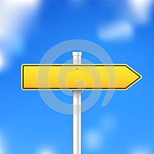 Vector road sign on blue sky background