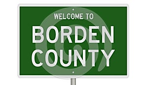 Road sign for Borden County