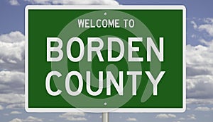 Road sign for Borden County