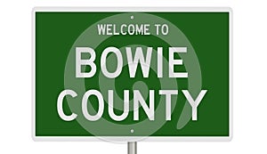 Road sign for Bowie County