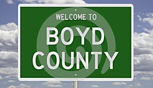 Road sign for Boyd County