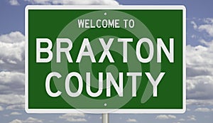 Road sign for Braxton County