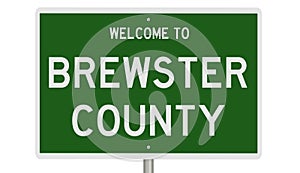 Road sign for Brewster County photo