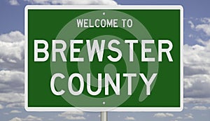 Road sign for Brewster County photo