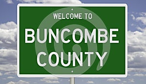 Road sign for Buncombe County