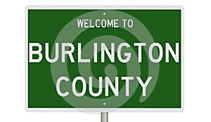 Road sign for Burlington County