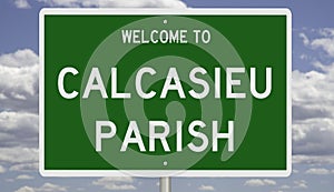 Road sign for Calcasieu Parish