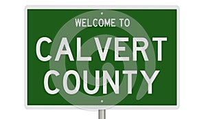 Road sign for Calvert County