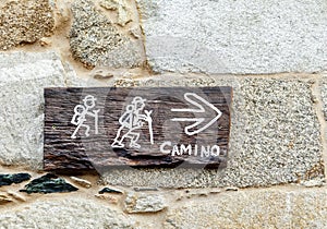 Road sign of Camino de Santiago