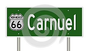 Road sign for Carnuel New Mexico on Route 66