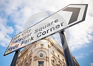 Road sign in Central London photo