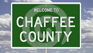 Road sign for Chaffee County