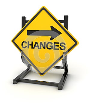 Road sign - changes ahead