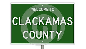 Road sign for Clackamas County