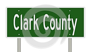 Road sign for Clark County