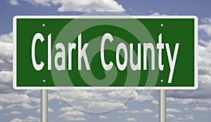 Road sign for Clark County