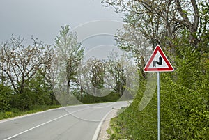 Road sign closeup