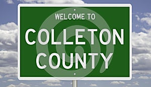 Road sign for Colleton County