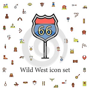 road sign colored icon. wild west icons universal set for web and mobile