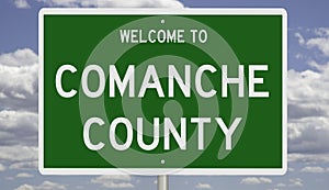 Road sign for Comanche County