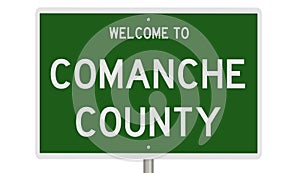 Road sign for Comanche County