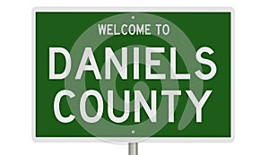 Road sign for Daniels County