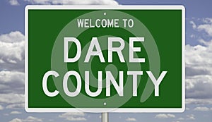 Road sign for Dare County