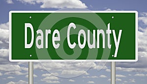 Road sign for Dare County