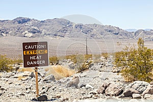 Road sign in Death Valley warning