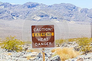 Road sign in Death Valley warning photo