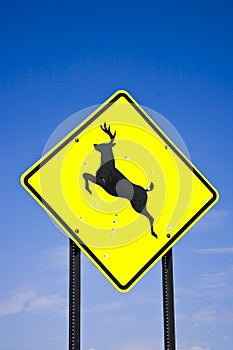 Road sign deer crossing