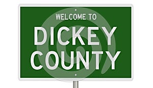 Road sign for Dickey County
