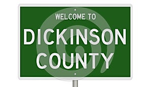 Road sign for Dickinson County