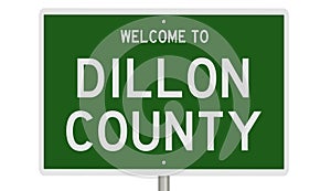 Road sign for Dillon County