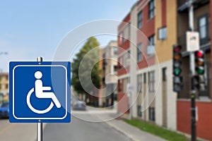 The road sign for disable people