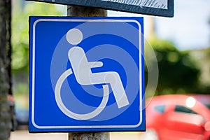 road sign disabled people in wheelchairs