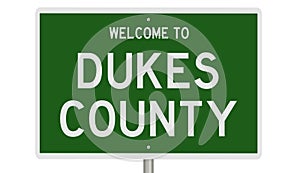 Road sign for Dukes County