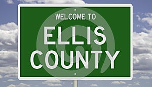 Road sign for Ellis County