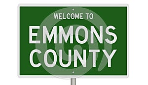 Road sign for Emmons County