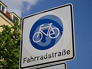 Road sign end bicycle path