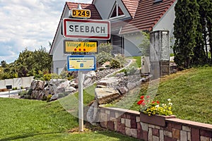 Road sign at the entrance to Seebach
