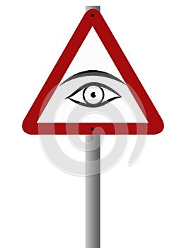 Road sign with eye