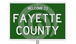 Road sign for Fayette County