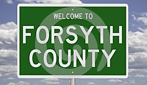 Road sign for Forsyth County