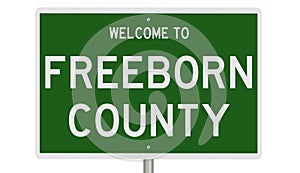 Road sign for Freeborn County