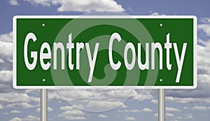 Road sign for Gentry County