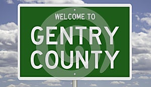 Road sign for Gentry County